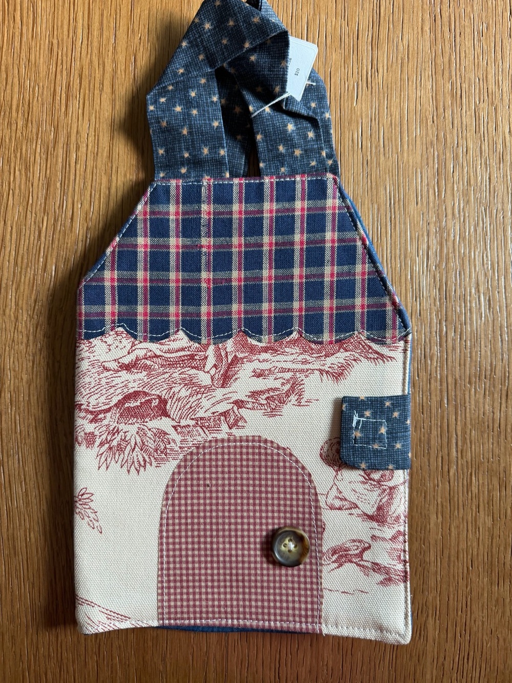 Handcrafted Navy and Cream Men’s Crossbody Pouch